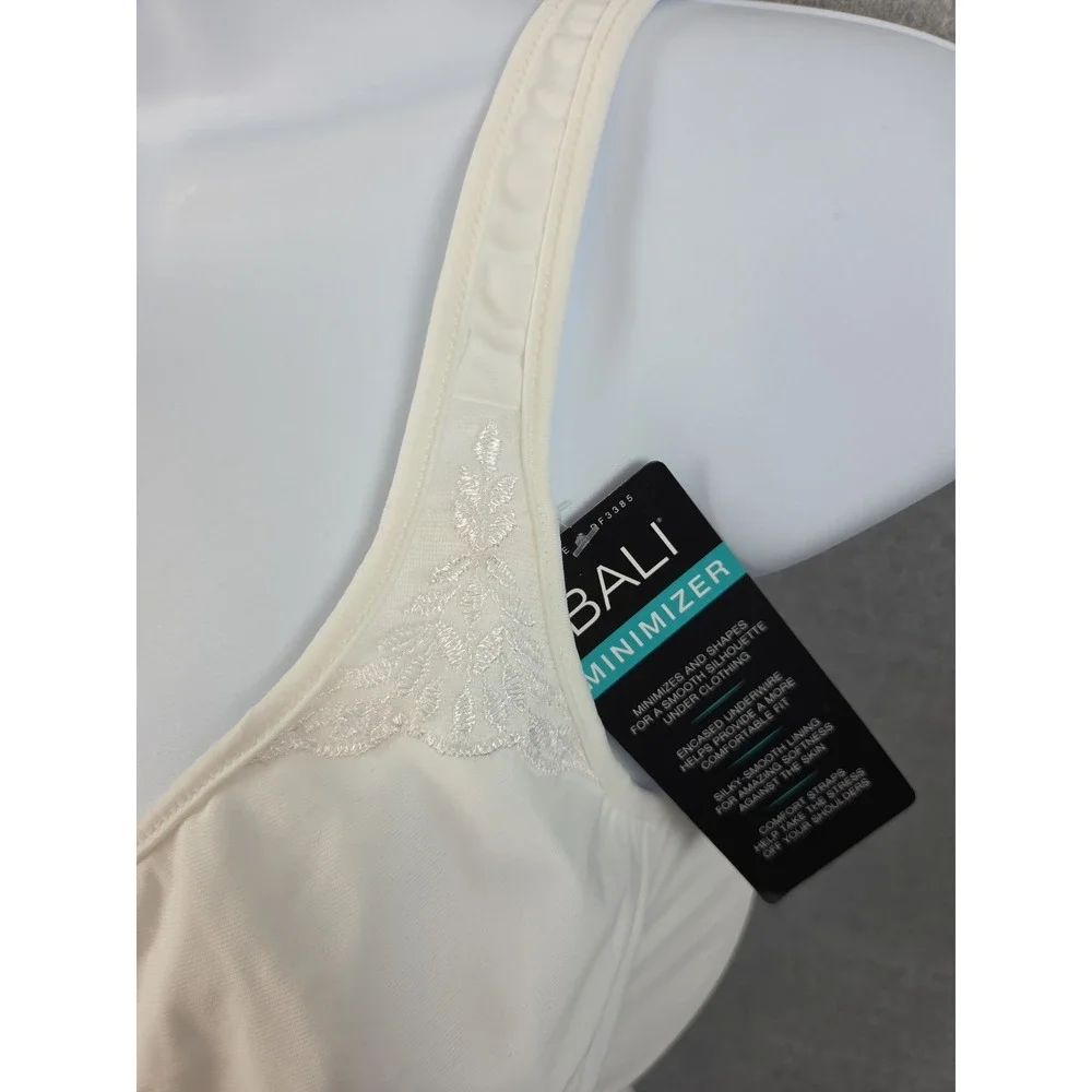 Bali Minimizer Underwire Support Bra 40D Ivory Comfort Straps Shaping NEW